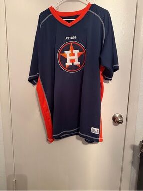 Majestic Houston Astros Navy and Orange Jersey Shirt